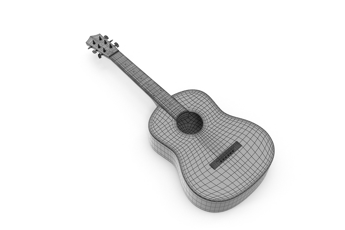 Classic Acoustic Guitar With Stand, an Object 3D Model by Tedi Permana (Photo 8 of 8)