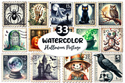 Halloween Postage Stamps Clipart, an Illustration by Dream Creation (Thumbnail 1 of 7)