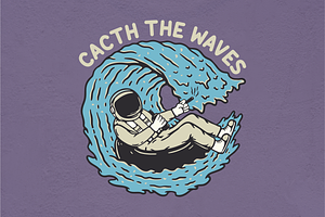 CACTH THE WAVES, a Person Illustration by Ngaula Std.