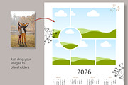 2026 Photo Collage Calendar Template preview 3