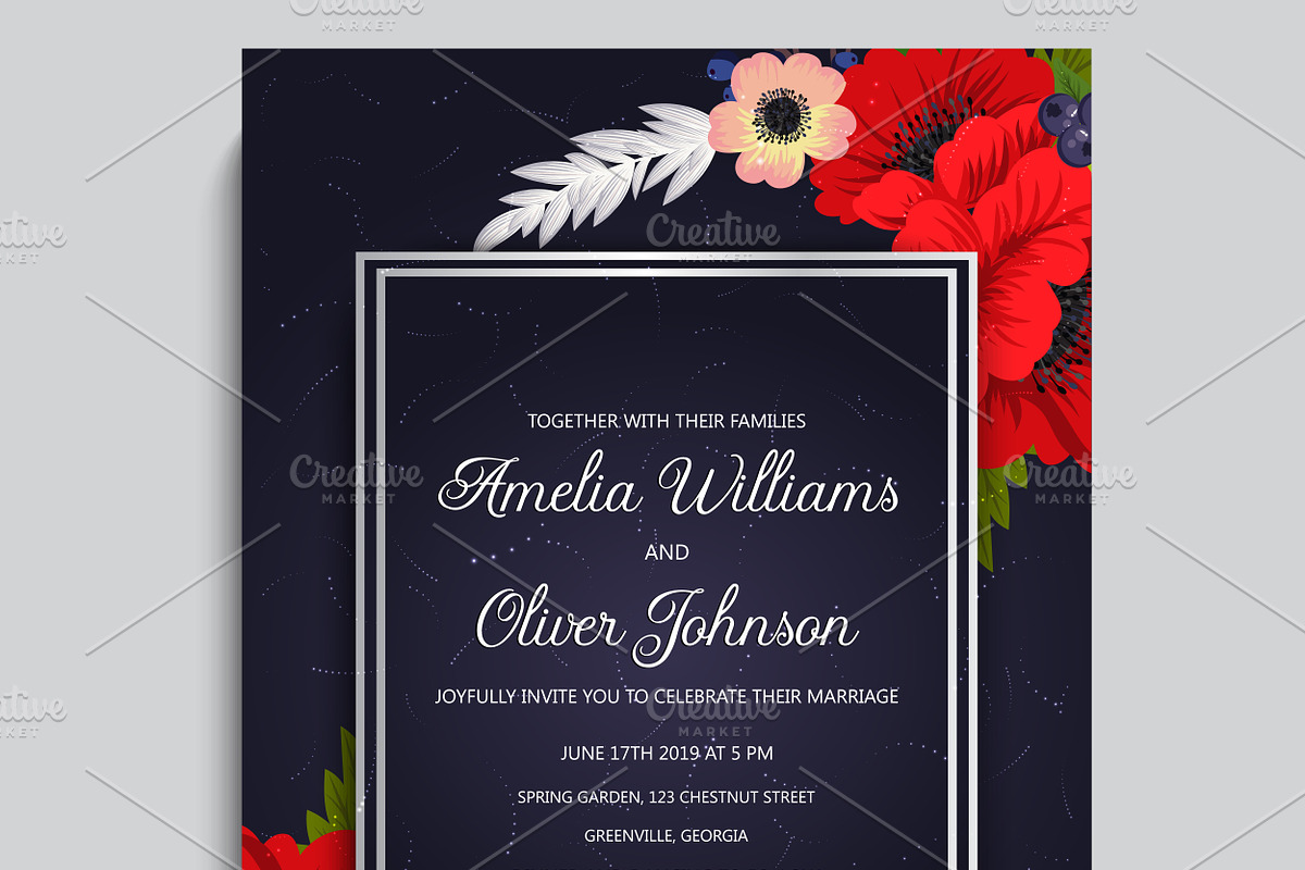 Wedding invitation, an Invitation Template by Doodle_flower