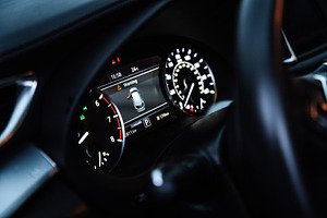 Modern Car Dashboard with Digital Instrument Cluster at Night, a Transportation Photo by Red Hot Chili Pepper Shop