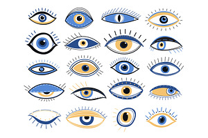 Evil Eye. Graphic Eyes Elements