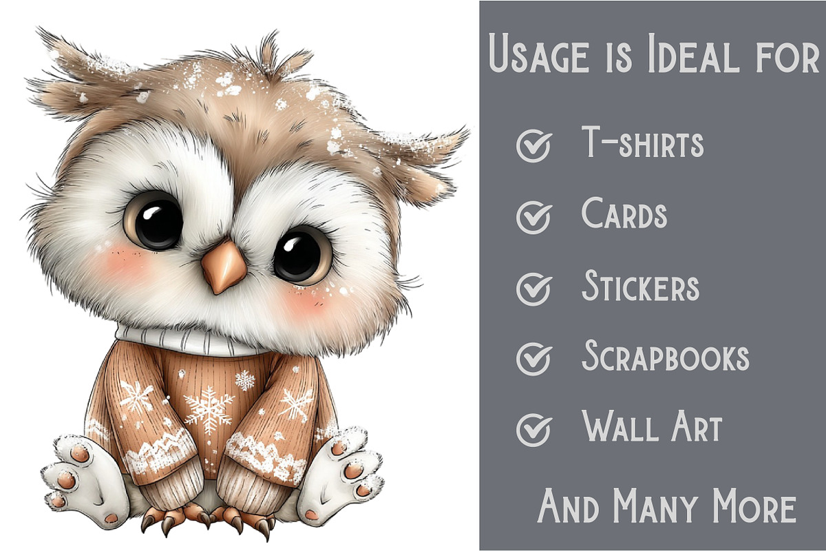 Winter Animals in Sweaters Clipart, an Illustration by Pixels.Craft (Photo 3 of 6)