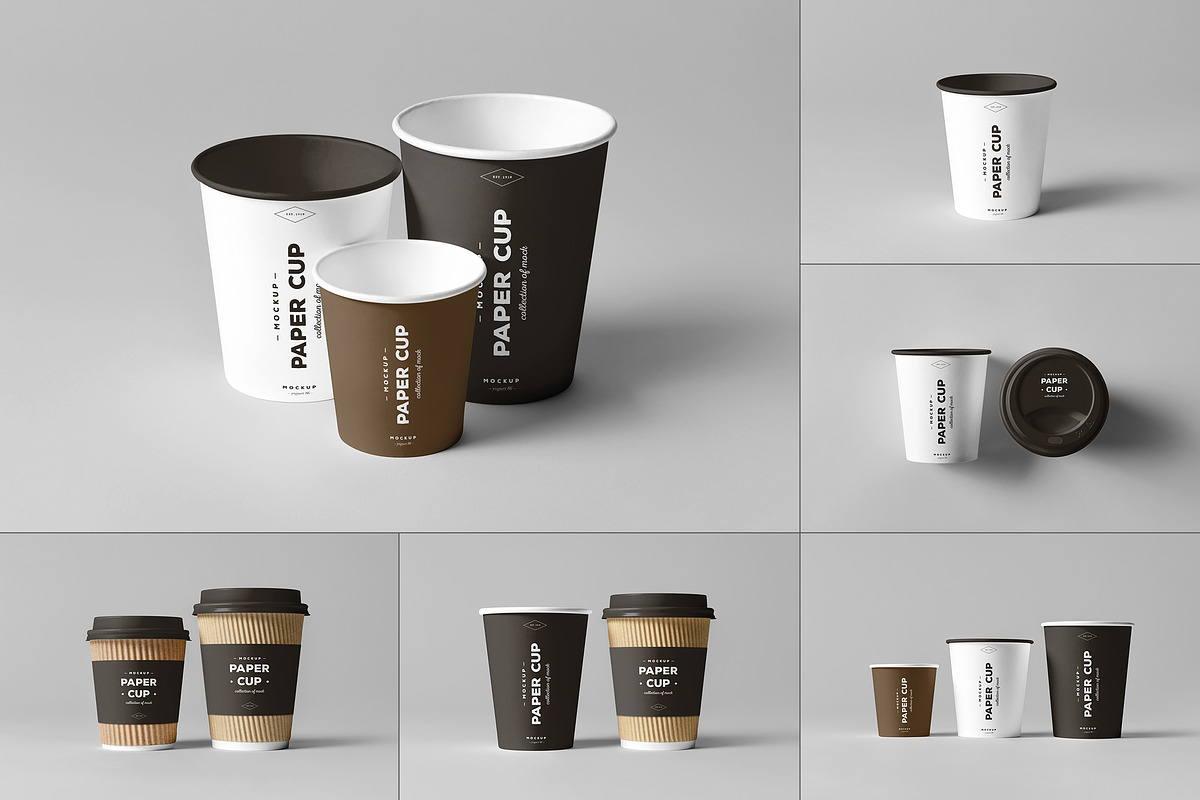 Paper Cups Mock-up, a Cups & Container Mockup by Yogurt86 (Photo 1 of 9)