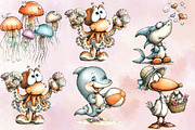 Beach Farm Animals PNG Clipart Set, an Illustration by SVGArt (Thumbnail 7 of 9)