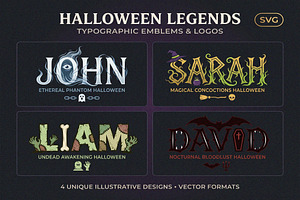 Halloween Name Art SVG Bundle Set