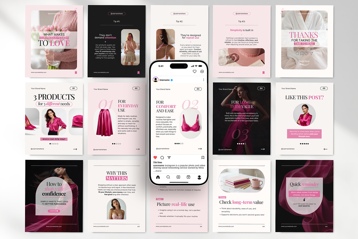 Ecommerce Carousel Instagram Posts, a Social Media Template by DigiPax (Photo 4 of 10)