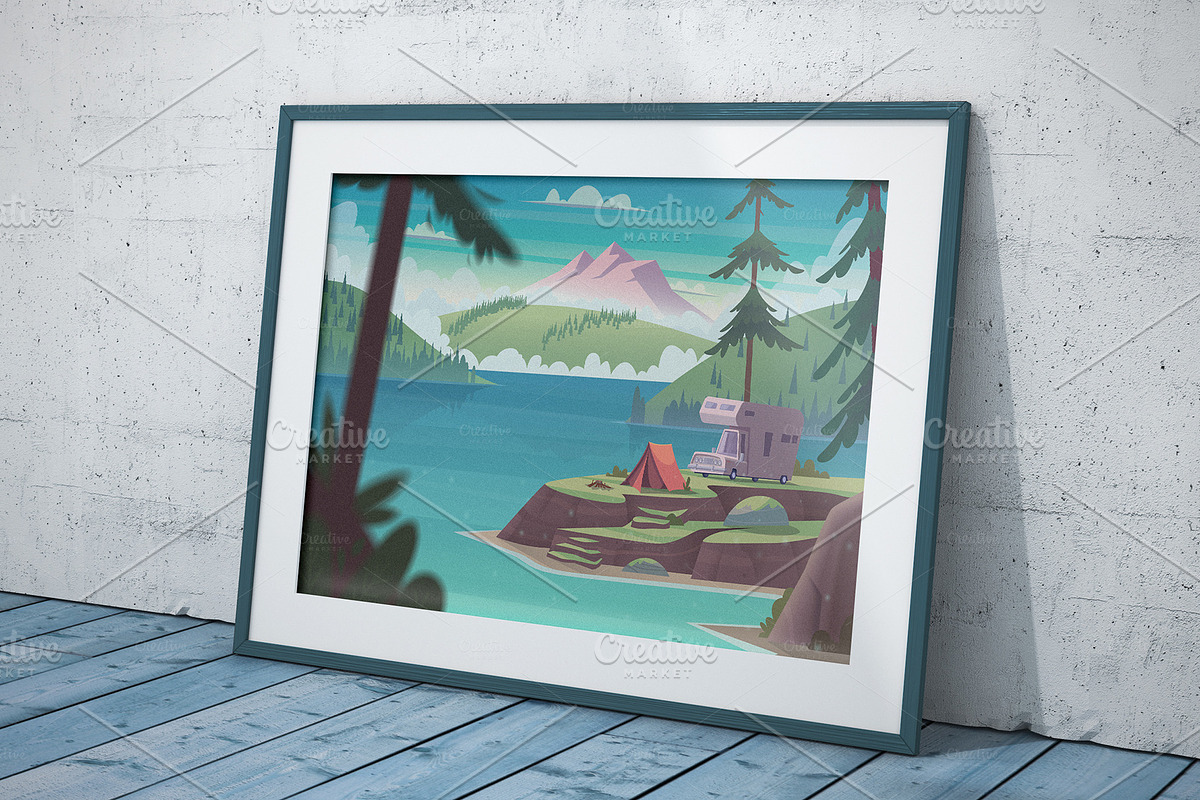Summer mountain lake landscape, a Wallpaper Graphic by VectorVision (Photo 7 of 11)