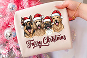 Furry Christmas Dogs Clipart PNG Art, a Seasonal Illustration by CrexoraLab (Thumbnail 1 of 4)