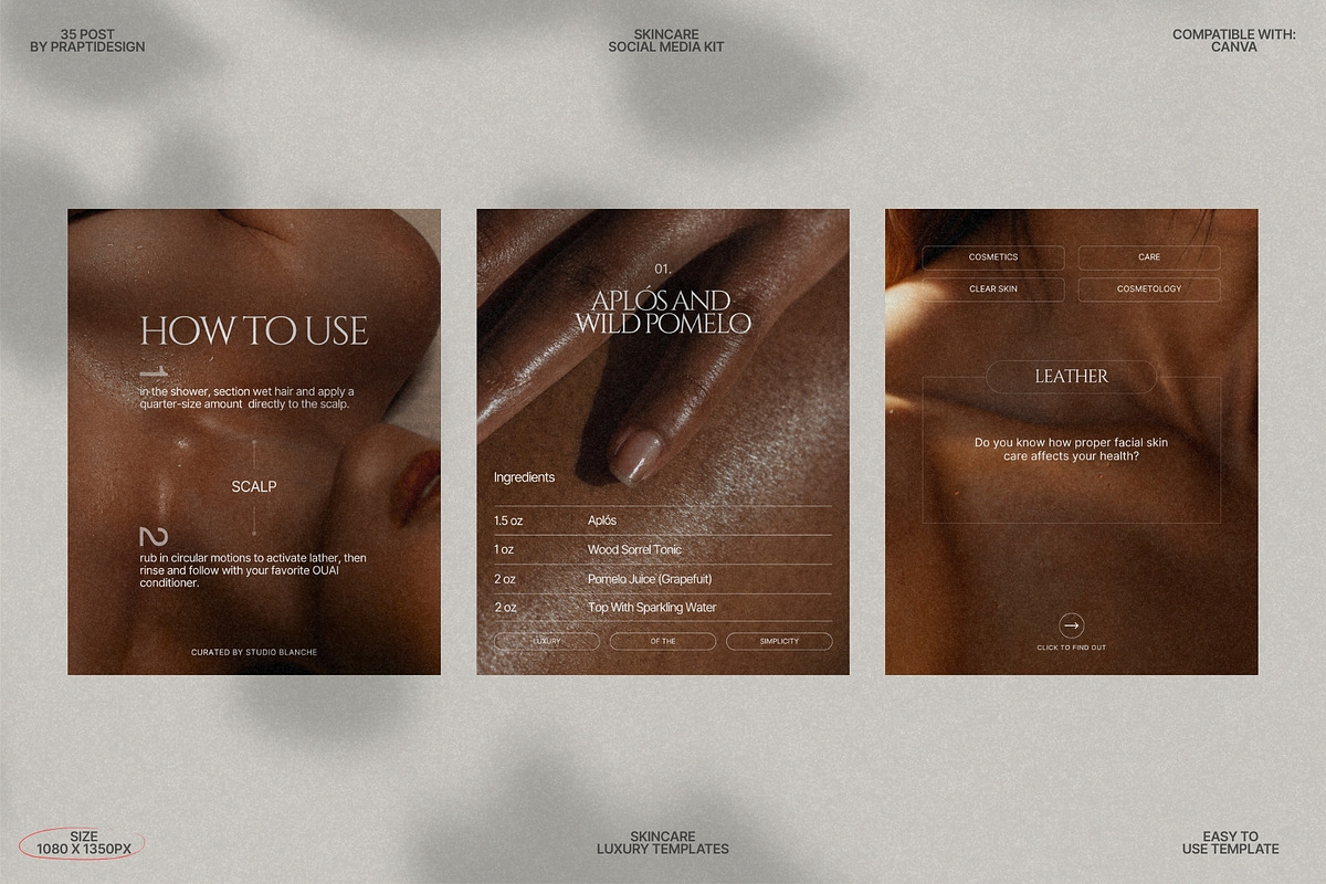 Skincare Post Templates for Canva preview 7