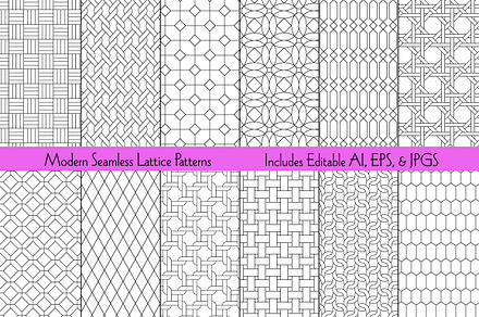 Modern Seamless Lattice Patterns, a Pattern Graphic by Melissa Held Designs