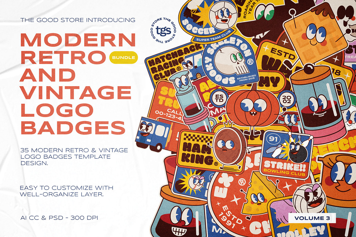 Illustration Logo Badges Bundle #3, a Branding & Logo Template by The Good Store (Photo 1 of 10)