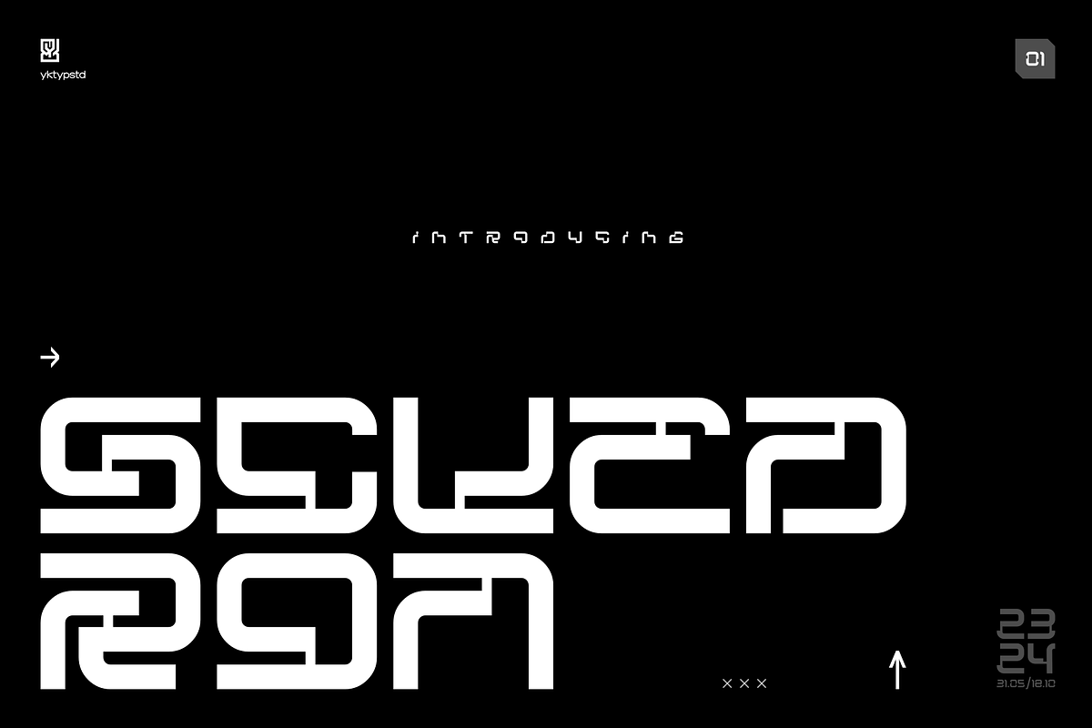 Scuedron - Modern Futuristic Font, a Symbol Font by Yktypstd (Photo 1 of 7)