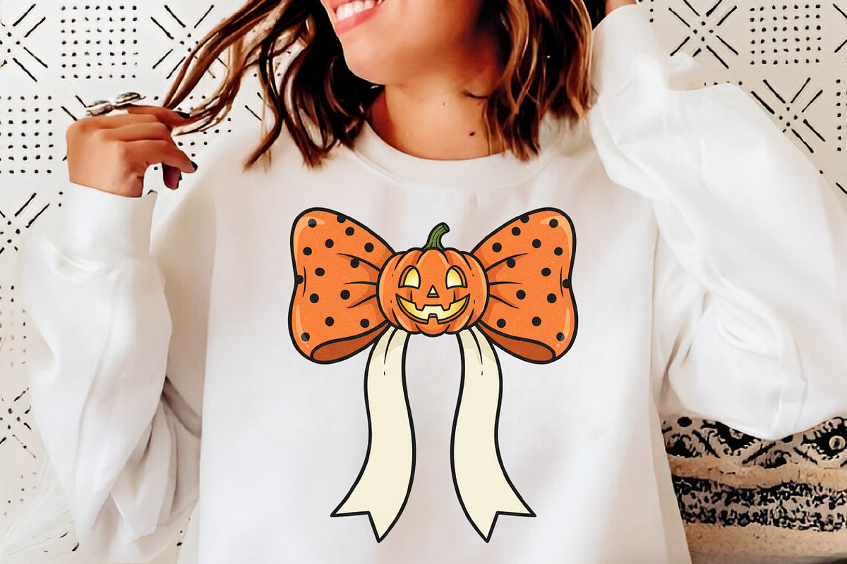 Halloween Bow Pumpkin Ghost PNG, an Illustration by Libby Wishes (Photo 2 of 6)