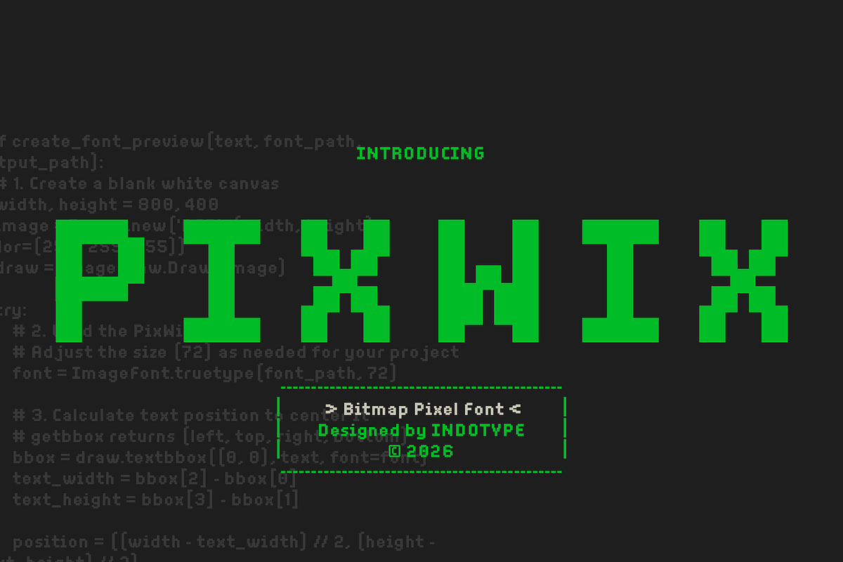 Pixwix - Bitmap Pixel Font, a Sans Serif Font by Indotype Foundry (Photo 1 of 10)