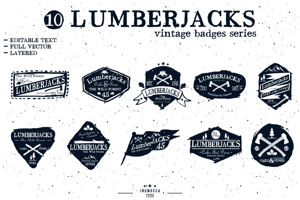 LumberJack badge (EDITABLE TEXT), a Branding & Logo Template by ...