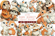 Cute Baby Rabbit Clipart, an Illustration by DreamArtGraphic (Thumbnail 1 of 4)