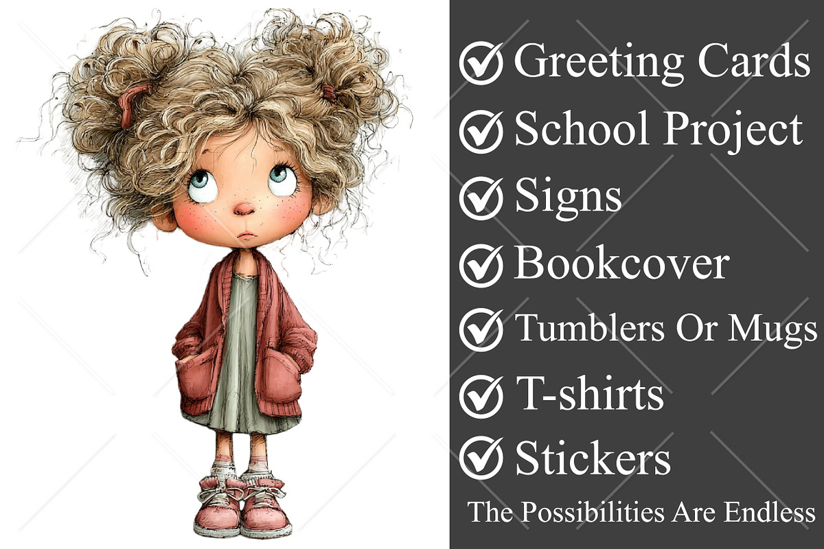 Whimsical Back to School Girl PNG, a Seasonal Illustration by Canvas Craft (Photo 3 of 10)