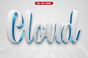 Cloud 3D editable text effect, a Layer Style Add-On by Hello Muh