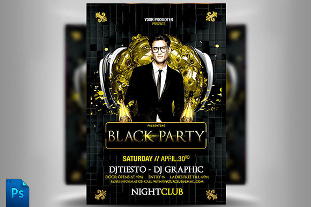Black Party Template, a Templates & Theme by sonnyflyer (Photo 2 of 3)
