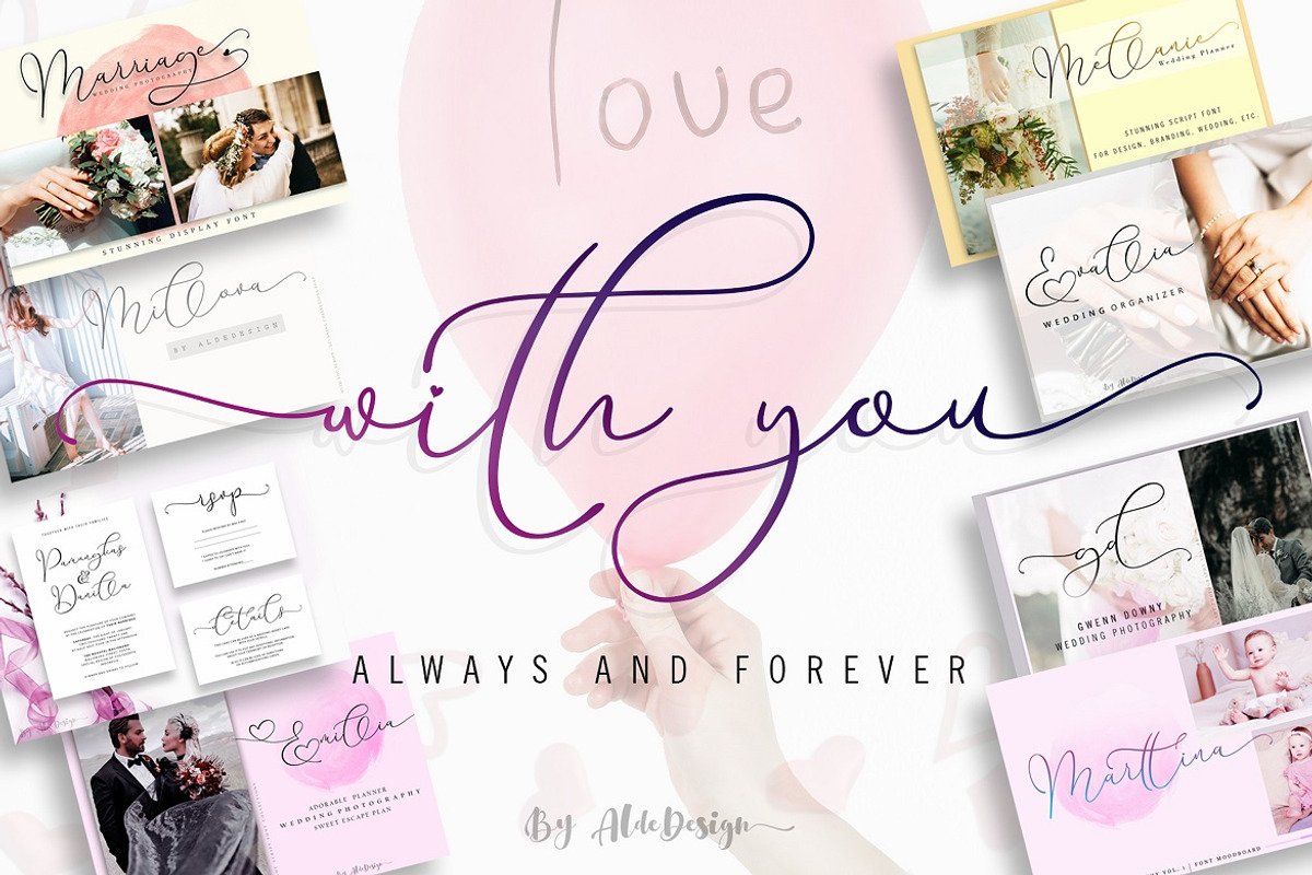 The 15 in 1 Wonderful Font Bundle, a Script Font by Aldedesign (Photo 3 of 36)