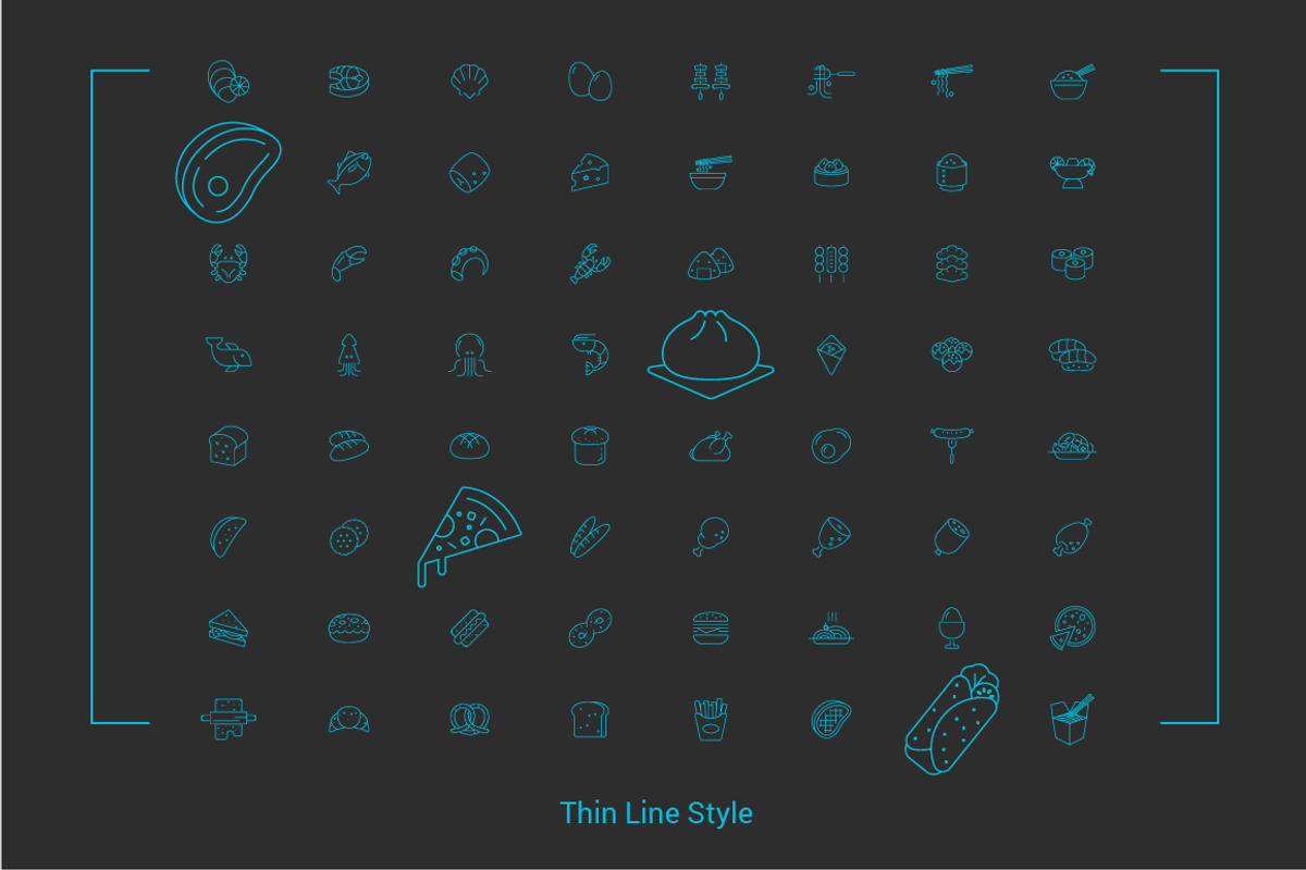 64 Food Icons, an Icon by WORAKAMON Design Studio (Photo 5 of 8)