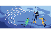 Divers swimming underwater, sea set, a Person Illustration by Good Studio (Thumbnail 5 of 5)