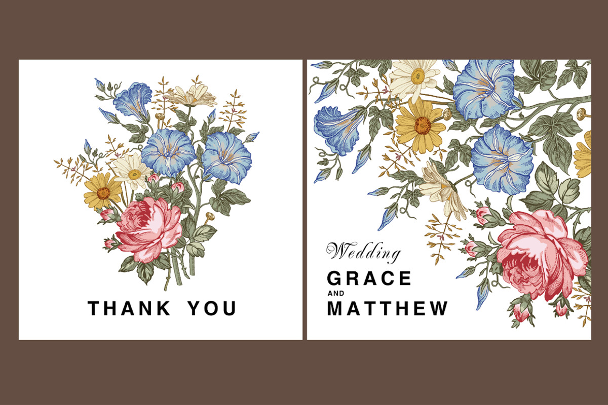 Wedding Flowers Roses Card Frame