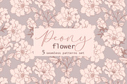 Peony flower pattern, a Pattern Graphic by Polanika (Thumbnail 1 of 12)