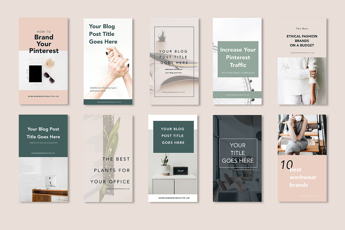 Pinterest Pin Templates, a Social Media Template by The Shop by Here ...