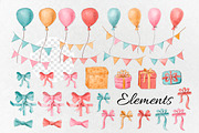 Birthday party. Watercolor dogs., an Animal Illustration by VaraNa Art (Thumbnail 9 of 14)