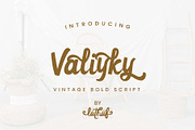 Valiyky - Vintage Bold Script, a Script Font by Zeatype (Thumbnail 1 of 8)