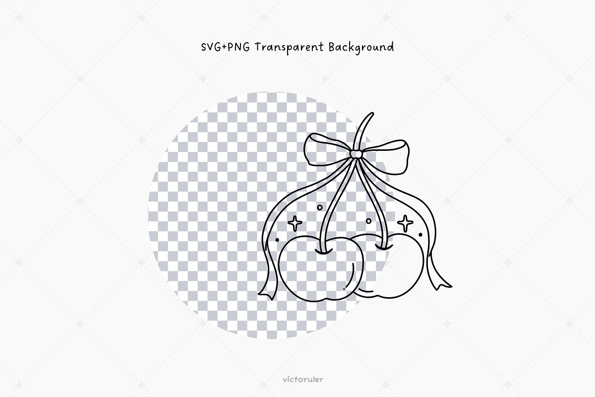 Hand Drawn Coquette Cherry Clipart, a Decorative Illustration by Victoruler (Photo 4 of 5)