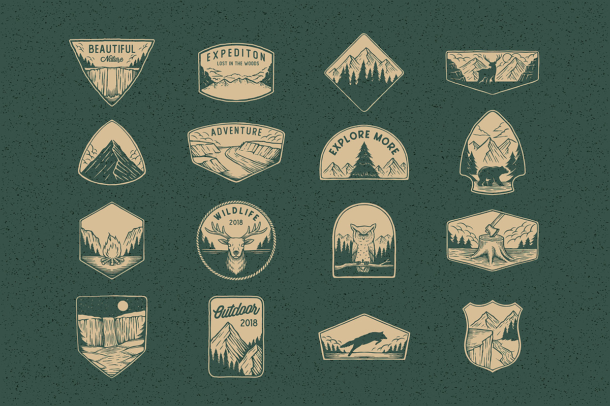 16 WILD NATURE BADGES COLLECTION, an Animal Illustration by Trape Graphic Studio (Photo 2 of 6)