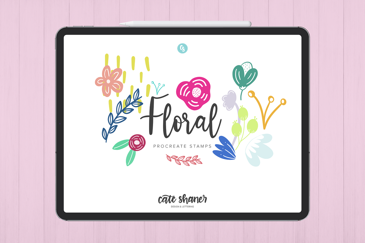 Floral Procreate Stamp Brushes, a Brush Add-On by Cate Shaner (Photo 1 of 4)