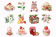 Watercolor Strawberry Picnic Clipart, a Seasonal Illustration by Design Market (Thumbnail 2 of 5)