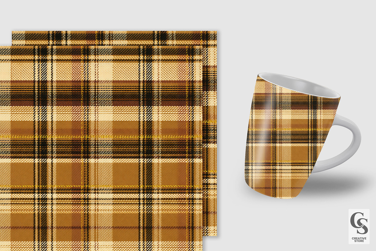 Gold Tartan Plaid Seamless Pattern, a Pattern Graphic by Creative Store (Photo 3 of 5)