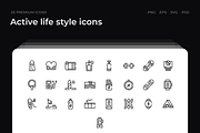Active life style icons, an Outline Icon by Wencory (Thumbnail 2 of 2)