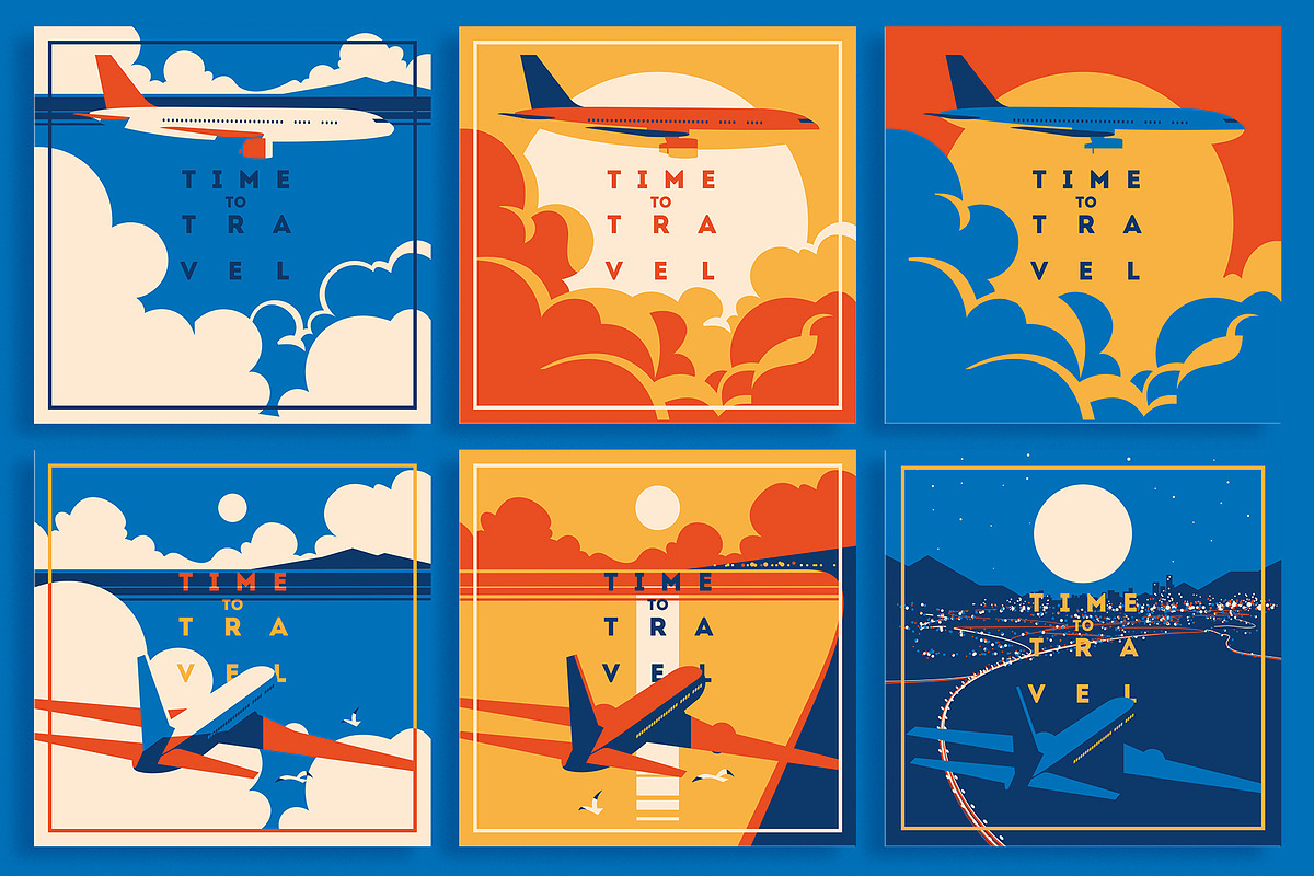 16 AirTravel Illustrations, a Decorative Illustration by Alexander Baidin (Photo 12 of 12)