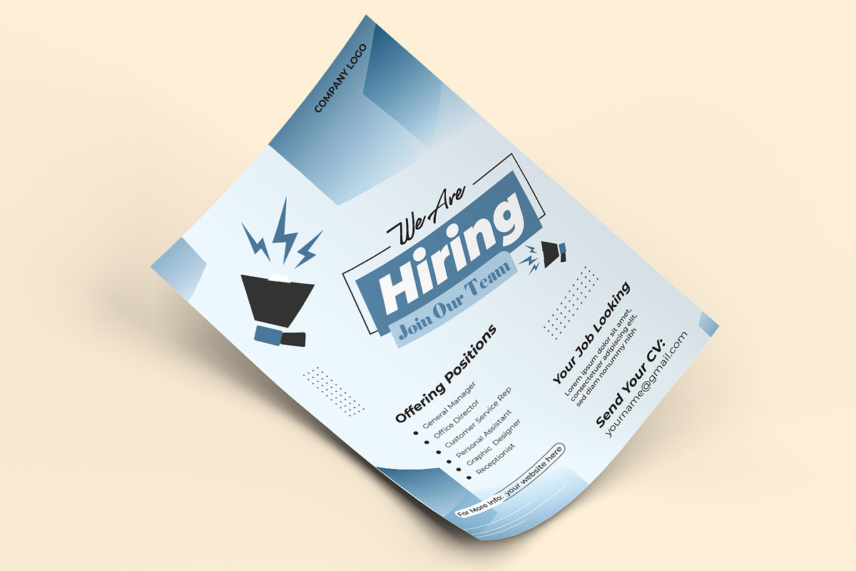 Job Hiring Flyer Template, a Print Template by Sharifull11 (Photo 3 of 3)