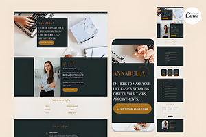 Canva Website for Virtual Assistant, a Design Template by Ink Gallery