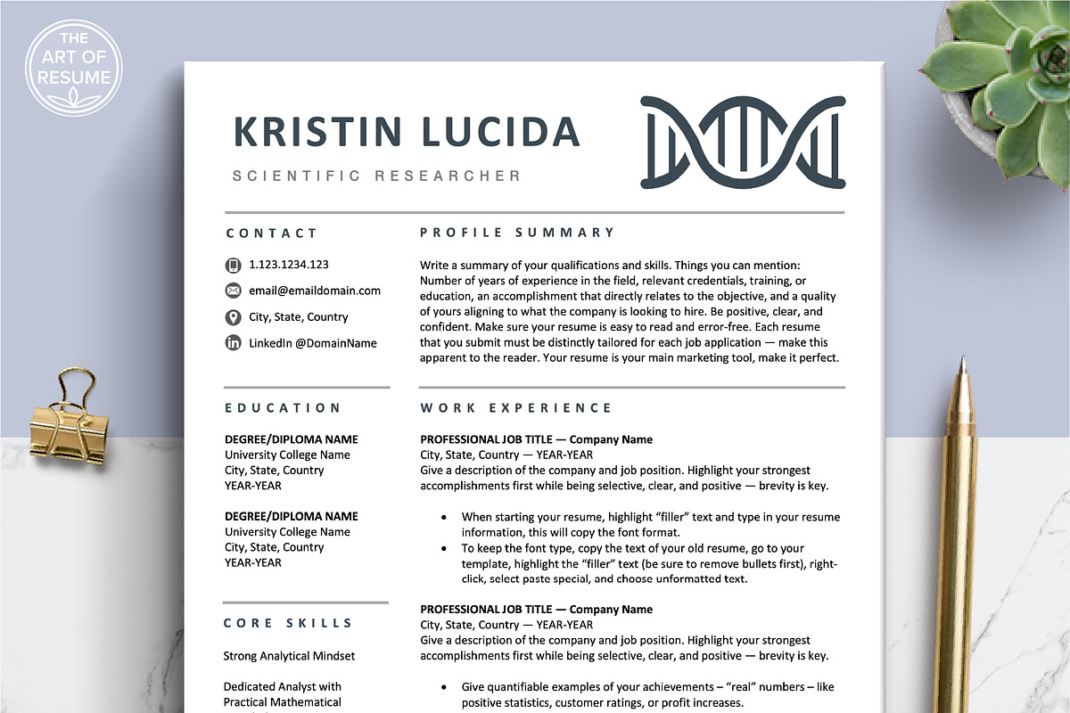Science Resume Templates | Scientist, a Resume Template by The Art of Resume (Photo 1 of 8)