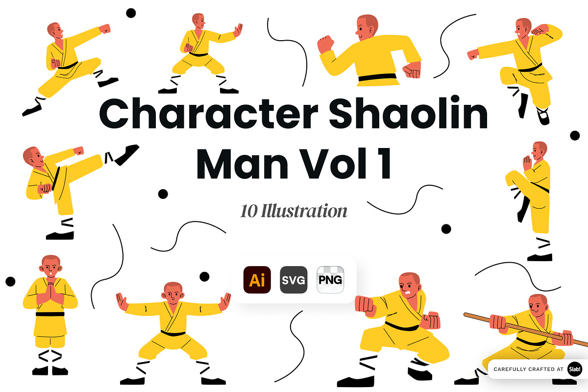 Character Shaolin Man Vol 1 Doodle, a Sport Illustration by SLAB! Design (Photo 1 of 3)