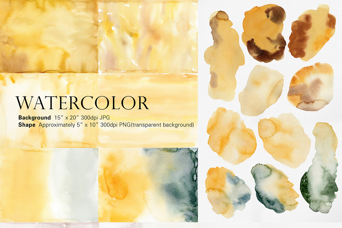 Watercolor Bundle-Background&Shape, a Texture Illustration by Beigetime (Photo 4 of 13)