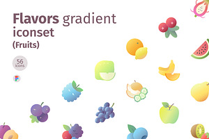 Fruits flavors gradient iconset