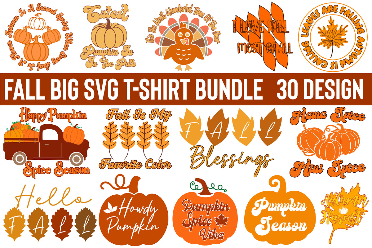 Fall Big SVG T-Shirt Design Bundle, an Object Graphic by CraftArtStudio (Photo 1 of 21)