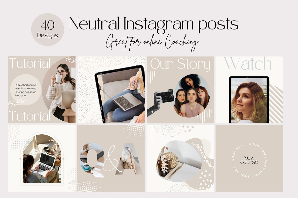 Neutral Instagram templates Canva, a Social Media Template by Yaaas Design (Photo 3 of 8)