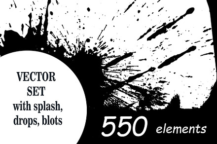 Big vector set of painted blots, a Texture Graphic by Valentain_Jevee