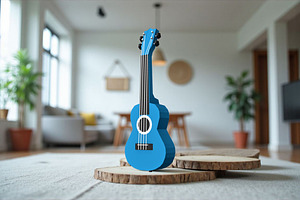 Ukulele - 3d papercraft, a Print Template by PAPER amaze